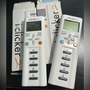 SOLD Two iclicker2 remotes in working good condition with good batteries!